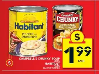 Food Basics Campbell's Chunky Soup 240ml Habitant offer