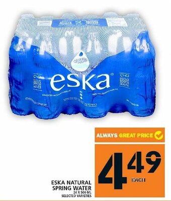 Food Basics Eska natural spring water offer