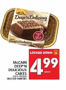 Food Basics Mccain deep'n delicious cakes offer