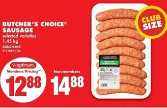 No Frills Butcher's choice sausage offer