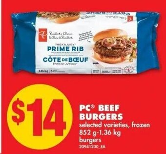 No Frills Pc beef burgers offer