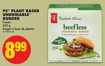 No Frills PC plant based undeniable burger offer