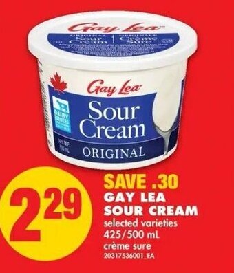No Frills Gay lea sour cream offer