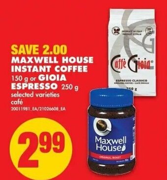 No Frills Maxwell house instant coffee offer
