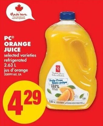No Frills PC orange juice offer