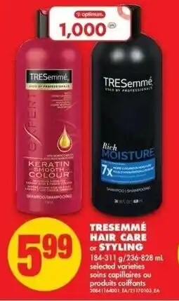No Frills Tresemmé hair care or styling offer