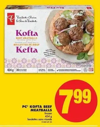 No Frills PC kofta beef meatballs offer