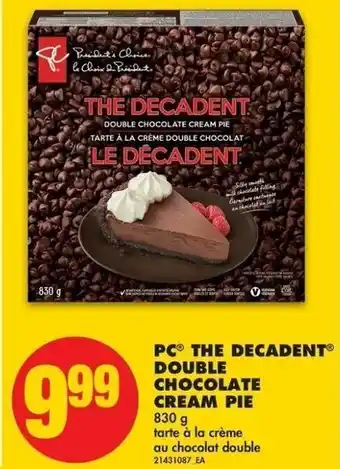 No Frills PC the decadent doubel chocolate cream pie offer