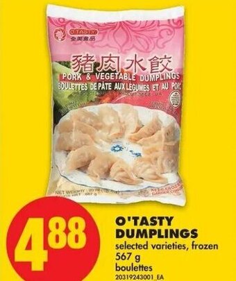 No Frills O'tasty dumplings offer