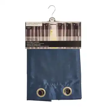 Giant Tiger HomeStyles Faux Silk Curtain Panel with Grommets, 63-in, Blue, 1-Pack offer