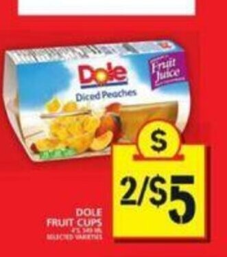 Food Basics Dole Fruit Cups offer