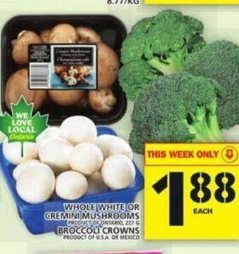 Food Basics Whole White or Cremini Mushrooms offer