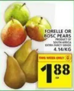 Food Basics Forelle or Bosc Pears offer