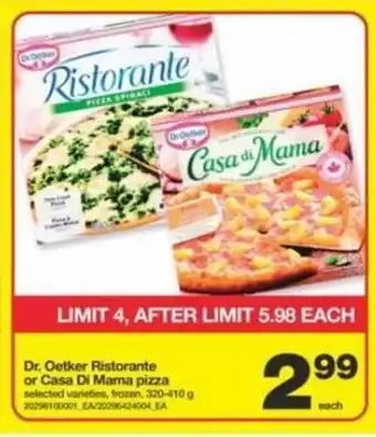 Extra Foods Dr Oetker Ristorante or Casa Di Mama Pizza offer