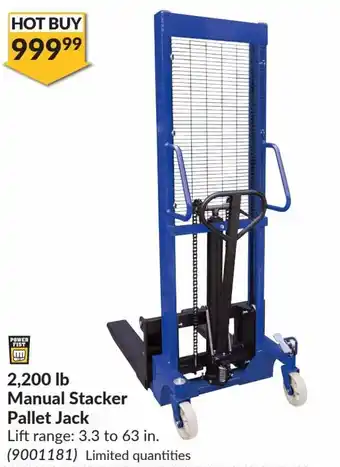 Princess Auto 2,200lb Manual Stacker Pallet Jack offer