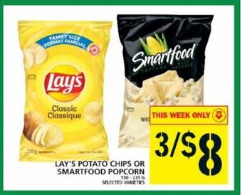 Food Basics Lay's Potato Chips Or Smartfood Popcorn offer