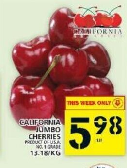 Food Basics California Jumbo Cherries offer