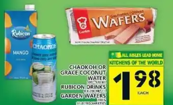 Food Basics Chaokoh or grace coconut water offer