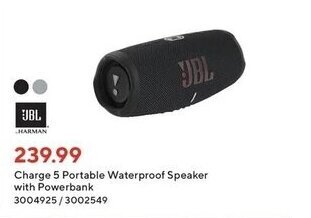 Staples UBL charge 5 portable waterproof speaker with powerbank offer