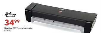 Staples HILROY heatseal 9.5" thermal laminator offer