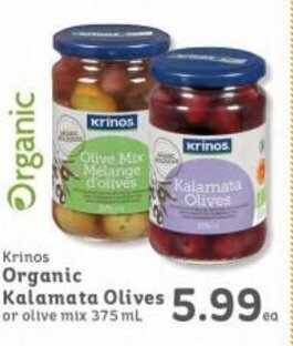 Market Place IGA Krinos Organic Kalamata Olives offer