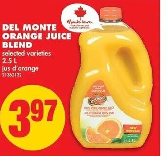 No Frills Del Monte Orange Juice Blend offer