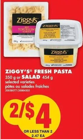 No Frills Ziggy's Fresh Pasta offer