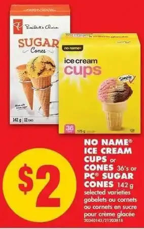 No Frills Ice Cream Cups offer