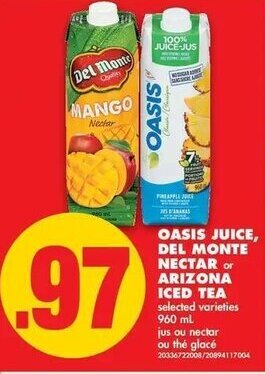No Frills Oasis Juice offer