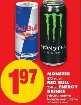 No Frills Monster Red Bull offer