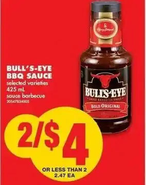 No Frills Bull's S-Eye BBQ Sauce offer