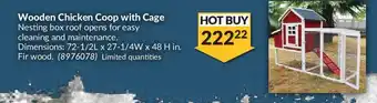 Princess Auto Wooden chicken coop with cage offer