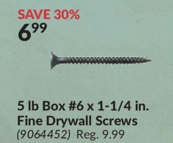 Princess Auto 5 lb box #6 x 1-1/4 in. fine drywall screws offer