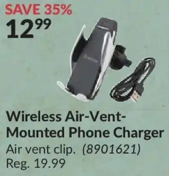 Princess Auto Wireless air-vent-mounted phone charger offer