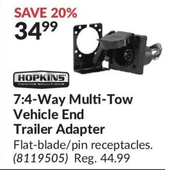 Princess Auto 7:4-way multi-tow vehicle end trailer adapter offer