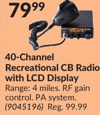 Princess Auto COBRA 40-channel recreational CB radio with LCD display offer