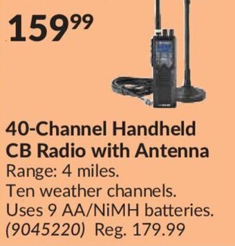 Princess Auto 40-channel handheld CB radio with antenna offer