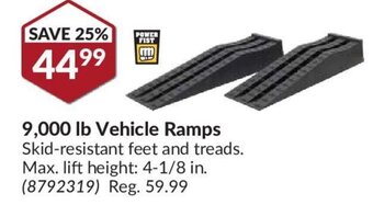Princess Auto 9,000 lb vehicle ramps offer
