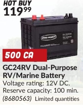 Princess Auto GC24RV Dual -Purpose RV/ Marine Battery offer
