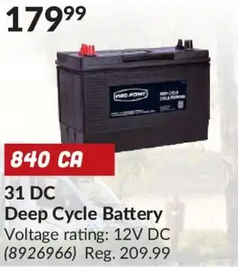 Princess Auto Pro Point 31 DC Deep Cycle Battery offer
