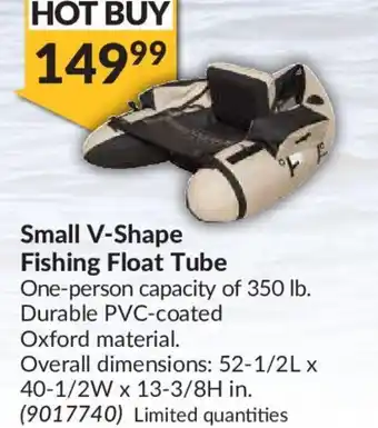Princess Auto Small V-Shape Fishing Float Tube offer