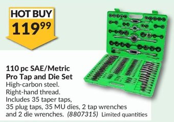 Princess Auto 110 pc SAE/Metric Pro Tap and Die Set offer