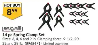 Princess Auto Mr Black Smith 14 pc Spring Clamp Set offer
