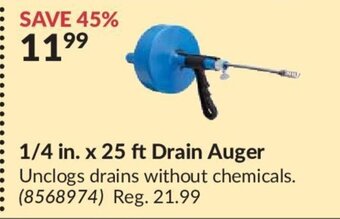 Princess Auto 1/4 in. x 25 ft Drain Auger offer