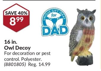 Princess Auto 16 in. Owl Decoy offer