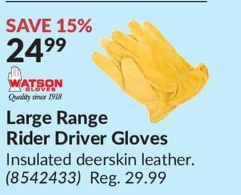 Princess Auto Watson Gloves Large Range Rider Driver Gloves offer