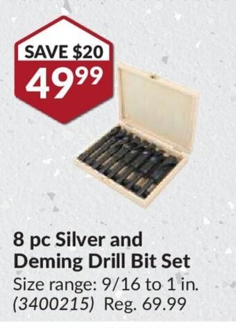 Princess Auto 8 pc Silver and Deming Drill Bit Set offer