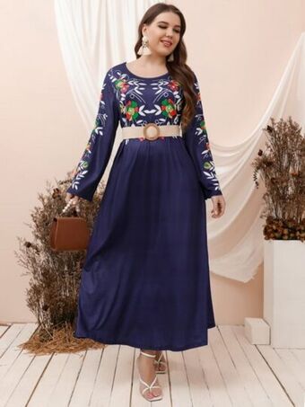 SheIn Plus floral print dress without belt offer