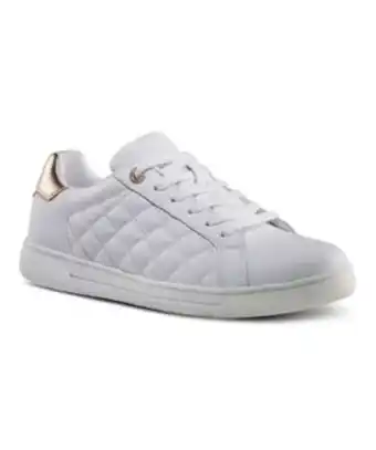 Mark's Women's flora quad comfort quilted leather lace up sneakers - white offer