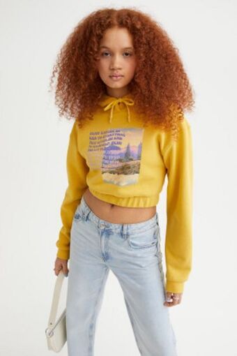 H&M Printed crop hoodie offer
